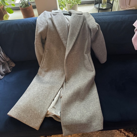 Club Monoco Baylee Long Wrap Wool Coat Gray Size S - Picture 5 of 15